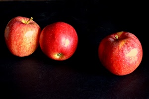 mele, tre, nero, rosso, frutta, frutti, rosse, piccioli