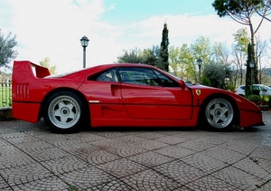 ferrari, ruote, rosso, lampione, auto, rossa, automobile, macchina, sportiva