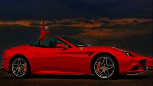 ferrari, ruote, rosso, automobile, nuvole, rossa, auto, cielo, macchina, cerchi, bandiera, fuoriserie, tramonto