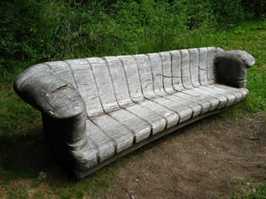 panchina, legno, verde, erba, grigio, prato, terra, piante, divano