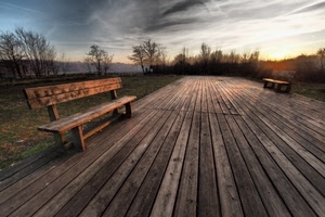 legno, panchine, alberi, panchina, tramonto, nuvole, righe, assi, cielo, controluce, prospettiva