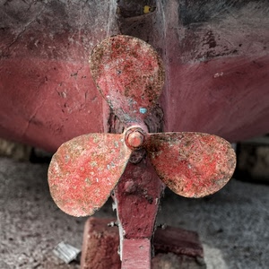 elica, tre, ruggine, barca, pale, rosso, sfocato, ferro