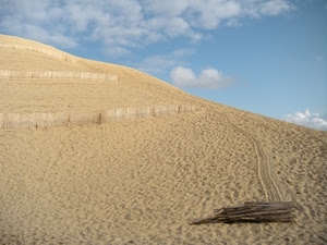 sabbia, fascina, nuvole, cielo, legno, dune, deserto, duna