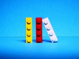 rosso, lego, giallo, bianco, mattoncini, tre, colori, azzurro