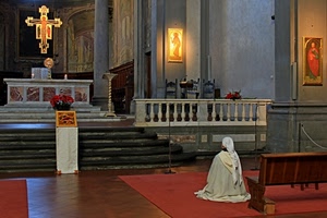 altare, croce, devozione, chiesa, gradini, balaustra, preghiera, crocifisso