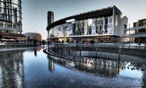 acqua, riflessi, fontana, riflesso, piazza, milano, palazzi, vetri, grattacielo