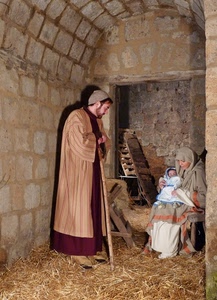 presepe, paglia, giuseppe, maria, vivente, gesù, madonna, arco, bambino