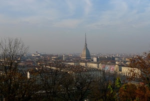 alberi, torino, mole, panorama, palazzi, cielo, cupola, città