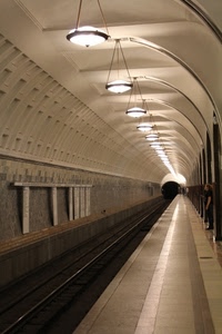 binari, luci, stazione, galleria, lampade, prospettiva, metro, lampadari, linea, metropolitana, persona