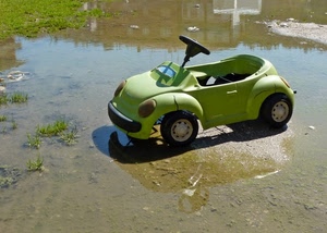 verde, giocattolo, acqua, auto, riflesso, macchina, pozzanghera, ruote