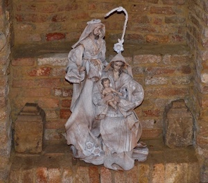 giuseppe, madonna, presepe, gesù, natività, mattoni, muro, maria, statue, bambino, natale, sacra, bambinello, presepio, statua, famiglia