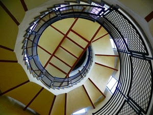 scala, spirale, ringhiera, chiocciola, curve, scale, gradini, finestre