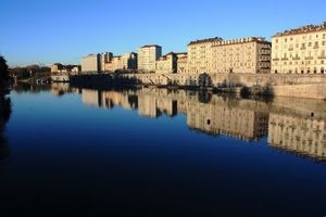 fiume, palazzi, riflesso, acqua, blu, cielo, riflessi, panorama