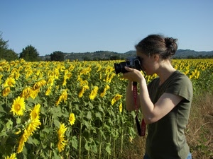 girasoli, fotografa, campo, giallo, ragazza, fiori, donna