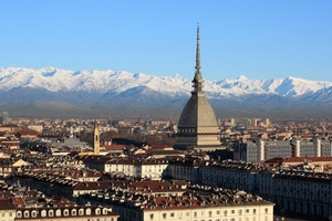 torino, panorama, mole, montagne, città, antonelliana, neve, alpi, cupola