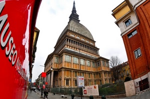 mole, torino, strada, museo, rosso, cupola, finestre