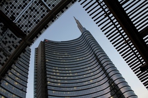milano, grattacielo, grattacieli, architettura, cielo, vetro, finestre, torre, curve, vetri, tettoia