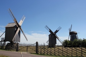 mulini, pale, vento, tre, cielo, staccionata, recinzione, cancello