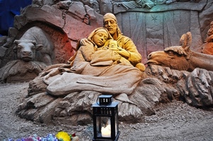 presepe, bue, lampada, lanterna, madonna, asinello, giuseppe, sabbia, maria, asino