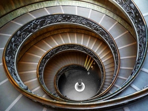 scala, chiocciola, spirale, gradini, corrimano, scale, ringhiera, balaustra, scalinata, prospettiva