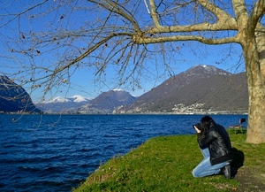 montagne, lago, albero, acqua, fotografo, rami, erba, prato, panchina, paesaggio, fotografa, cielo, neve, fotografare