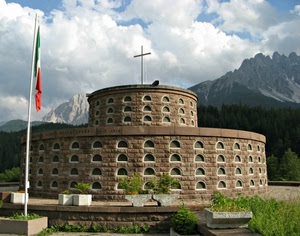 bandiera, croce, montagna, nuvole, caduti, monumento, cimitero, montagne, sacrario, tricolore