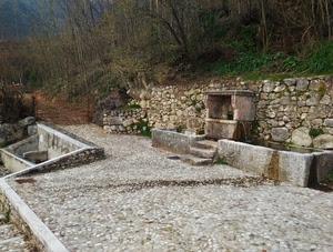 lavatoio, alberi, fontana, gradini, acqua, sassi, verde, pietra, bosco