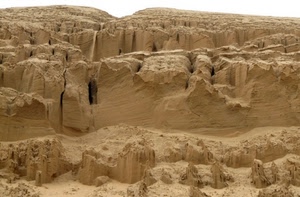 sabbia, rocce, deserto, erosione, strati, roccia, buchi, grotte, terra