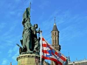 bandiera, monumento, statue, campanile, cielo, torre, statua