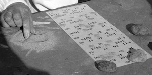 sassi, sabbia, tombola, mano, numeri, cartelle, gioco