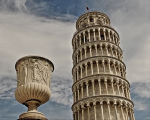 torre, pisa, nuvole, colonne, vaso, cielo, archi, monumento, pendente