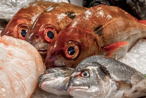 pesci, occhi, cibo, vendita, squame, teste, occhio, pinne