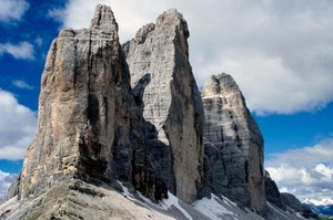 cime, montagna, tre, nuvole, lavaredo, dolomiti, cielo, azzurro
