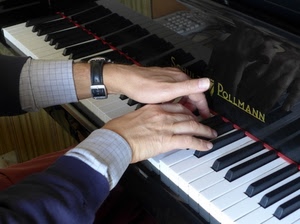mani, tasti, pianoforte, musica, nero, tastiera, orologio, piano, riflessi, bianco
