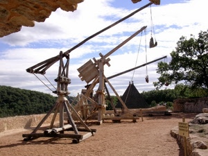 legno, catapulte, alberi, nuvole, verde, medioevo, piante, macchine, cielo, catapulta, albero