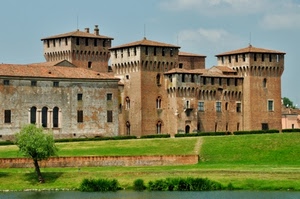 castello, torri, prato, albero, verde, finestre, torre
