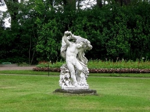 alberi, statua, erba, prato, verde, giardino, aiuola, bianco, parco, scultura, marmo, piante, foglie, giardini, putto, piedistallo