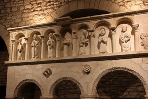 archi, statue, colonne, sculture, pietra, chiesa, interno, pulpito