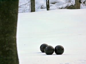 neve, tre, bocce, bianco, palle, inverno, nero, nere, sfere, alberi