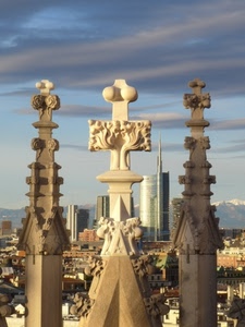 guglie, croce, nuvole, grattacieli, grattacielo, croci, montagne, cielo, tre