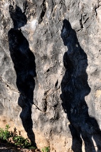 ombre, roccia, erba, ombra, persone, parete, due, grigio, figure