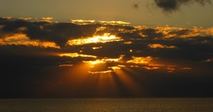 tramonto, nuvole, mare, raggi, cielo, sole, controluce