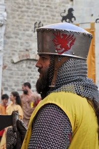 elmo, giallo, drago, medioevo, rosso, armatura, barba, soldato, guerriero, costume, maglia