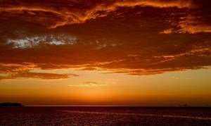 tramonto, nuvole, mare, cielo, arancione, rosso, orizzonte, alba, giallo, sole, panorama, sera