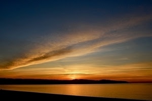 nuvole, mare, cielo, tramonto, arancione, alba, acqua, azzurro, sole, spiaggia, rosso, controluce, luce