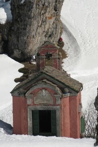 neve, porta, inverno, roccia, chiesetta, cappella, montagna, chiesa, campanile, bianco, campana, rosa