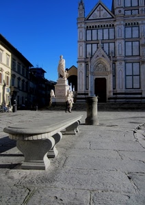 panchina, statua, chiesa, piazza, monumento, firenze