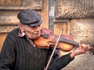 violino, musicista, cappello, violinista, archetto, anziano, suonare, berretto, musica