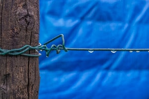 gocce, filo, blu, palo, tronco, azzurro, ferro, acqua