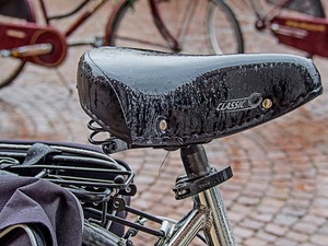 bicicletta, sellino, sella, ruote, nero, pioggia, molla, portapacchi